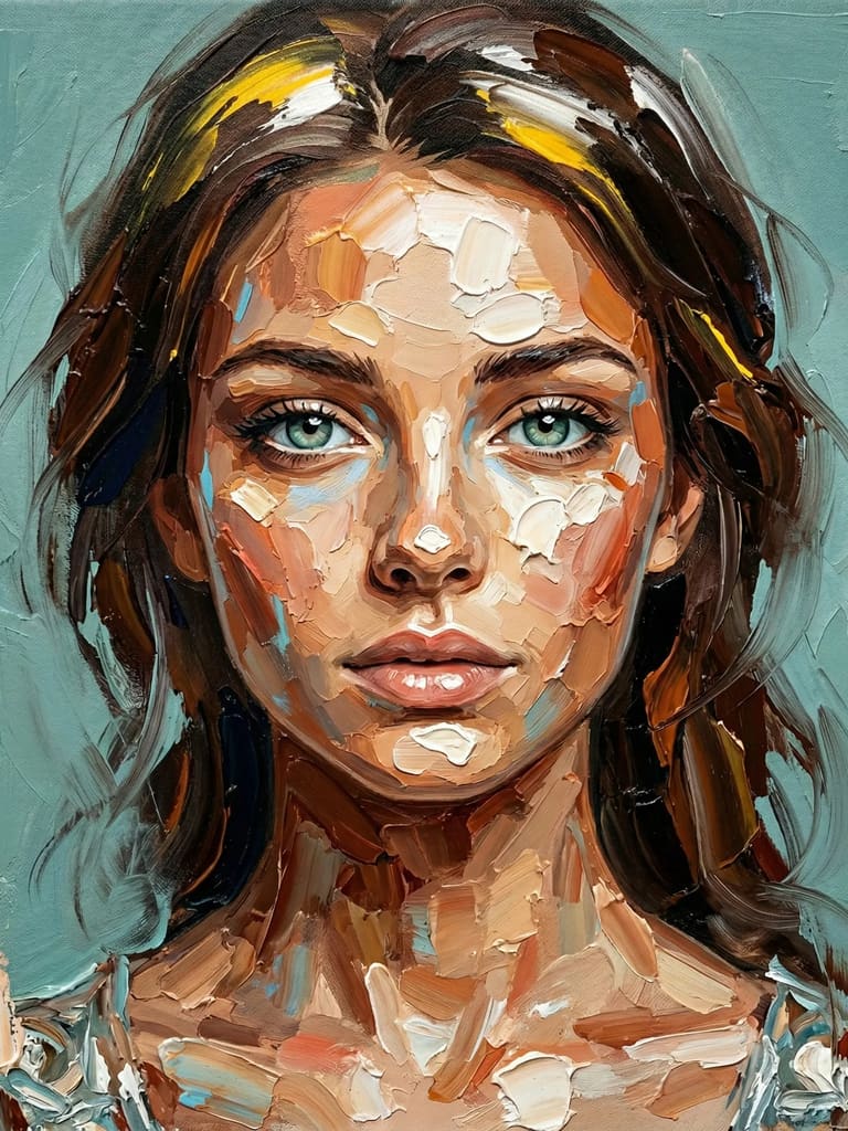 Impasto Reflection Drawing Art (Variation 3)