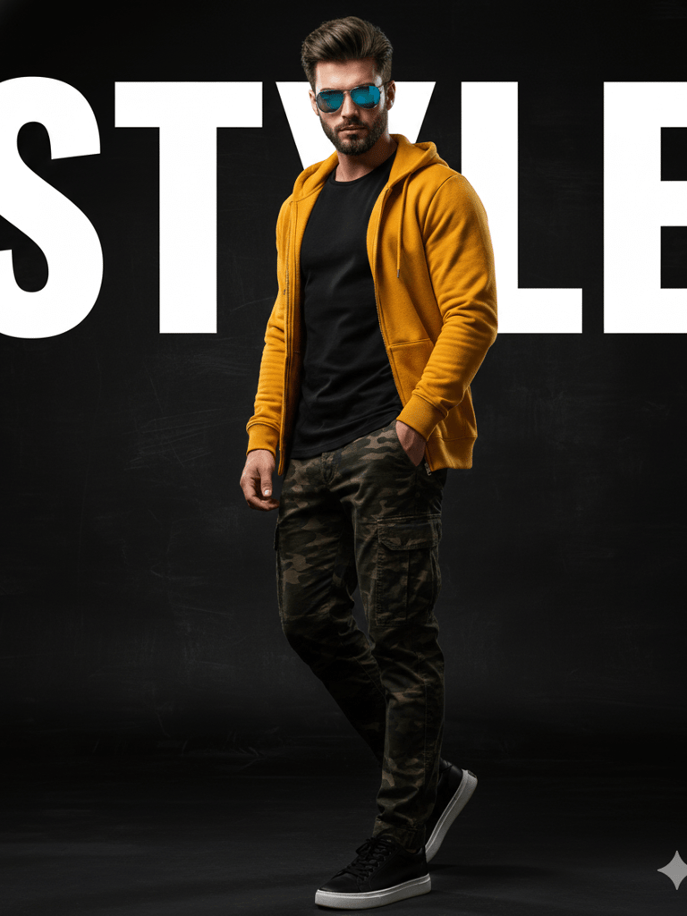A Pop of Yellow on the Dark Streets
