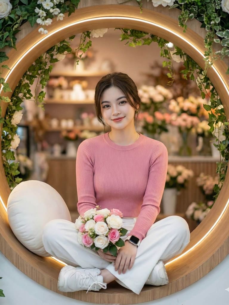 A Soft Smile in Pink