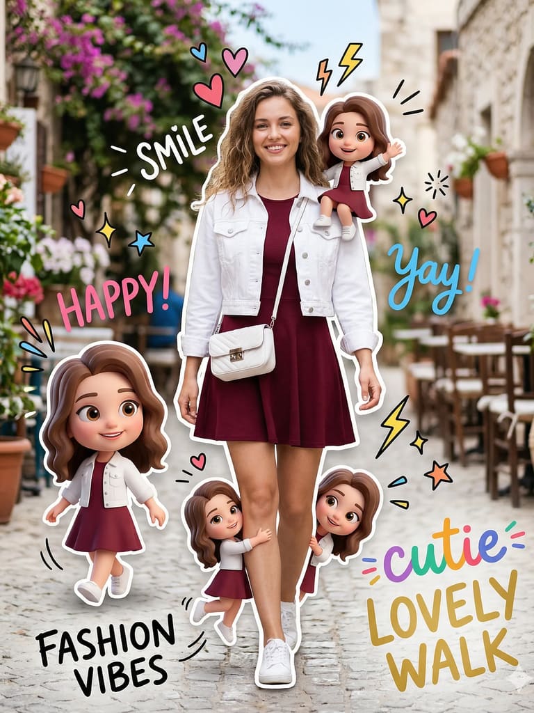Maroon Mini-me Magic Cute Portrait (Variation 3)