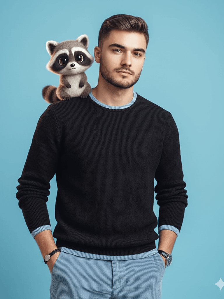 A Man and His Raccoon Companion