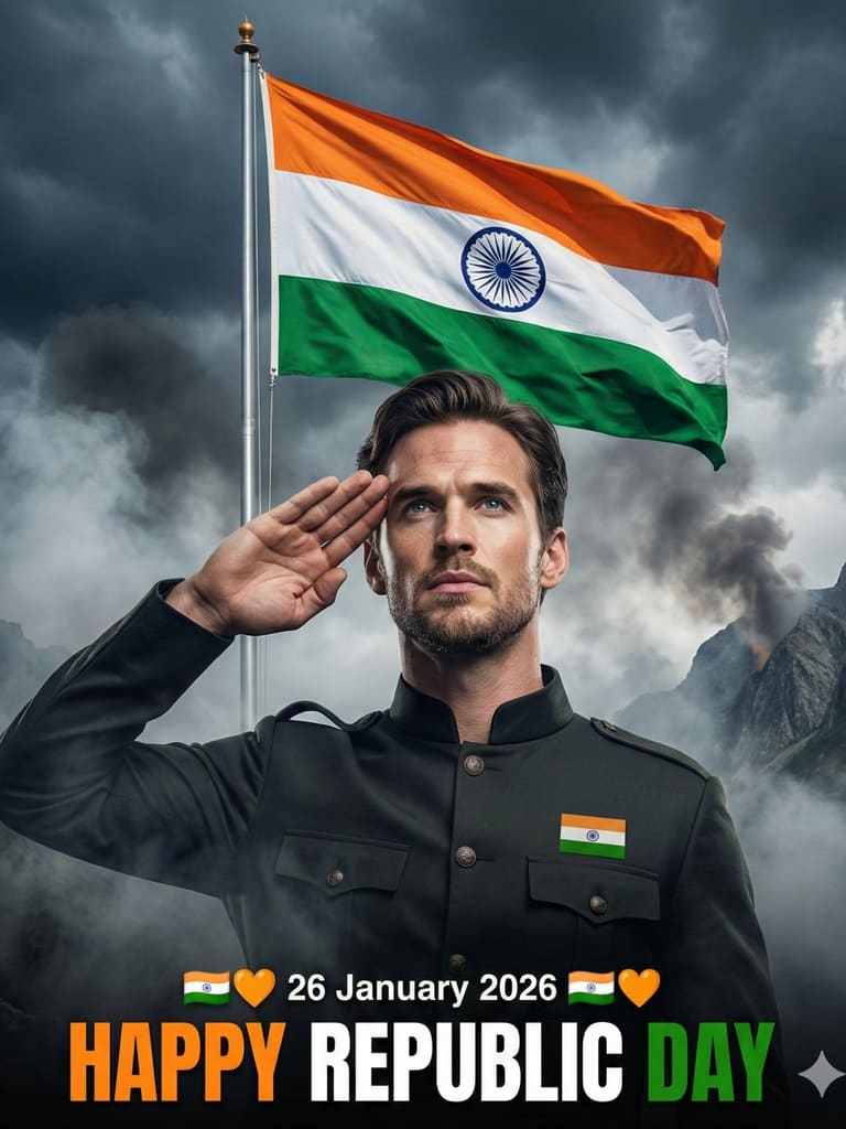 Patriotic India Independence Day Salute Portrait (Variation 5)