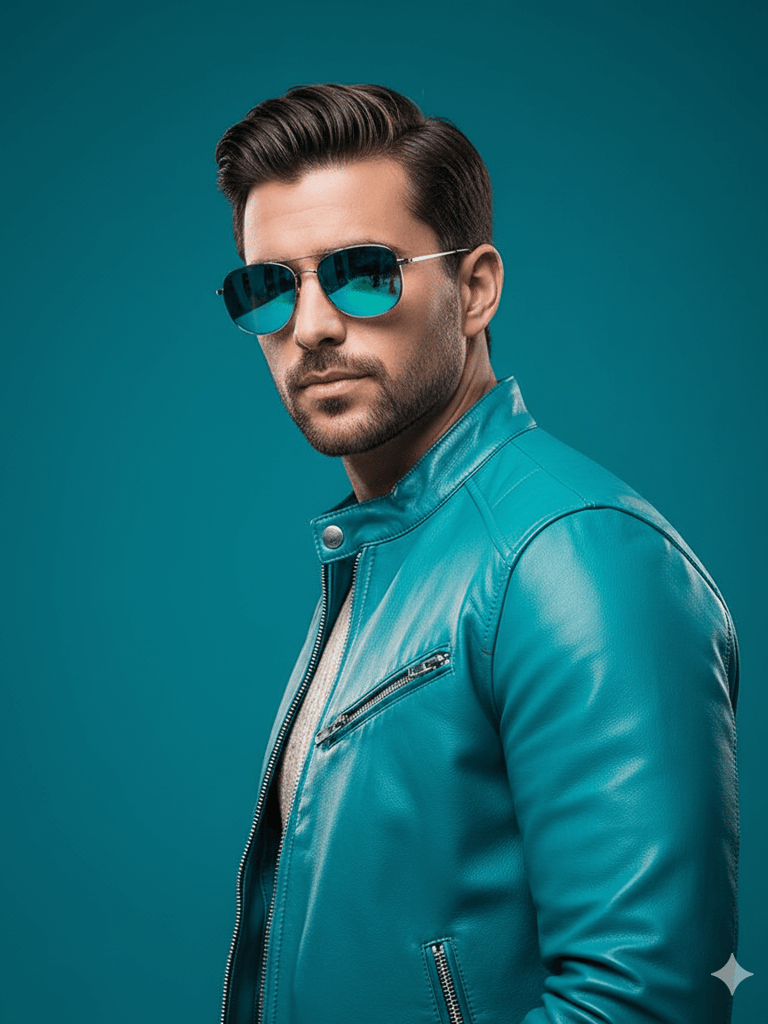 Turquoise Fashion Editorial Portrait