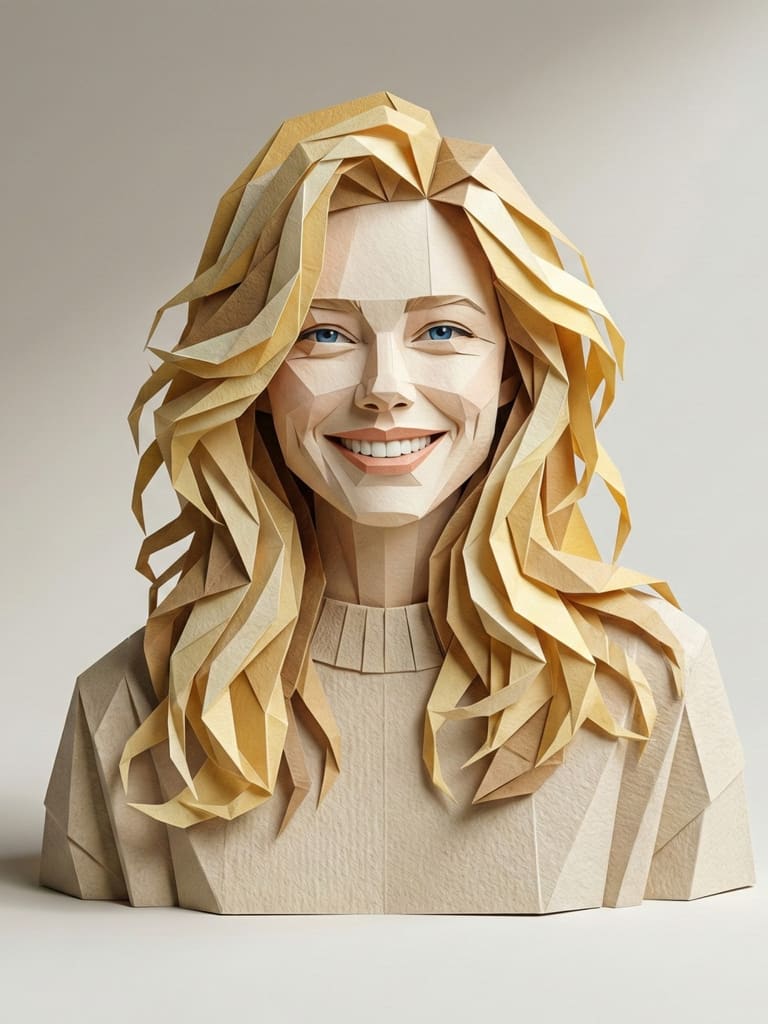 Papercraft Portrait 3d Render (Variation 2)