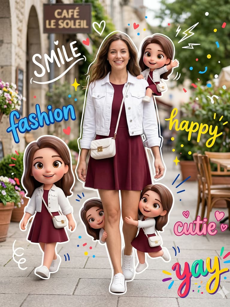 Maroon Mini-me Magic Cute Portrait (Variation 4)