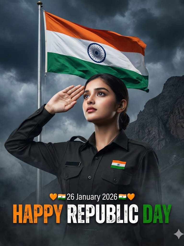Patriotic India Independence Day Salute Portrait (Variation 2)