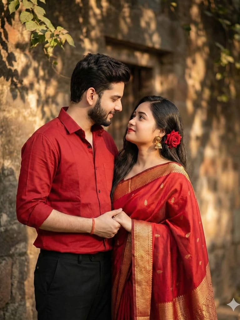 Romantic couple standing together
