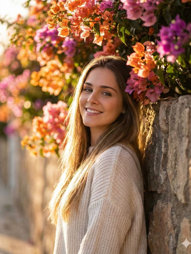 Golden hour floral portrait