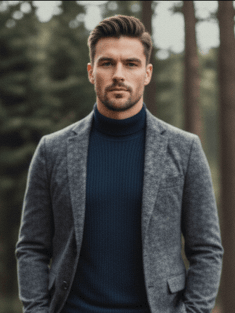 Peacoat Perfection Fashion Portrait (Variation 2)