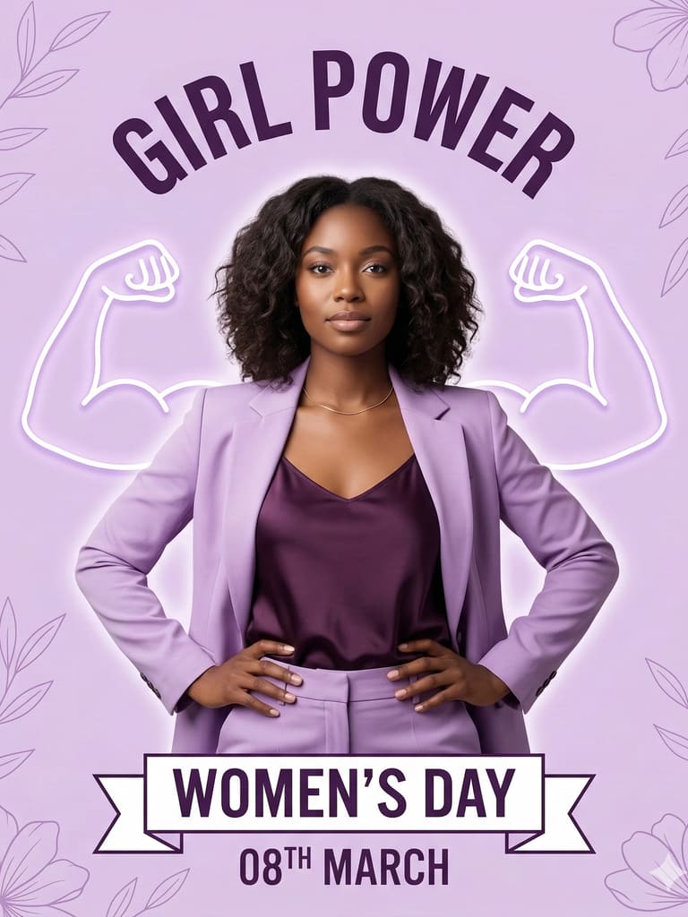 Women's Day Power Celebration Portrait (Variation 2)