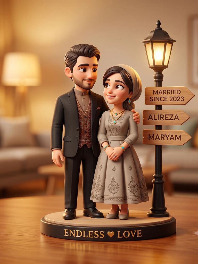 3d Couple Miniature 3d Illustration (Variation 12)