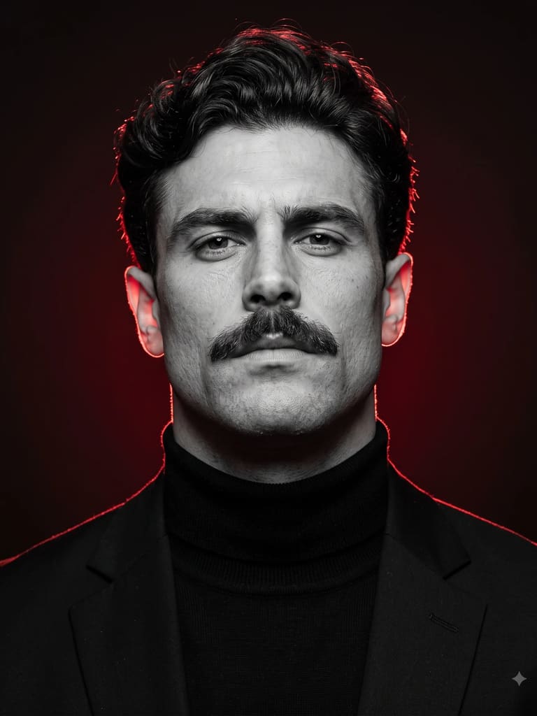 Red Rim Lighting Chiaroscuro Portrait