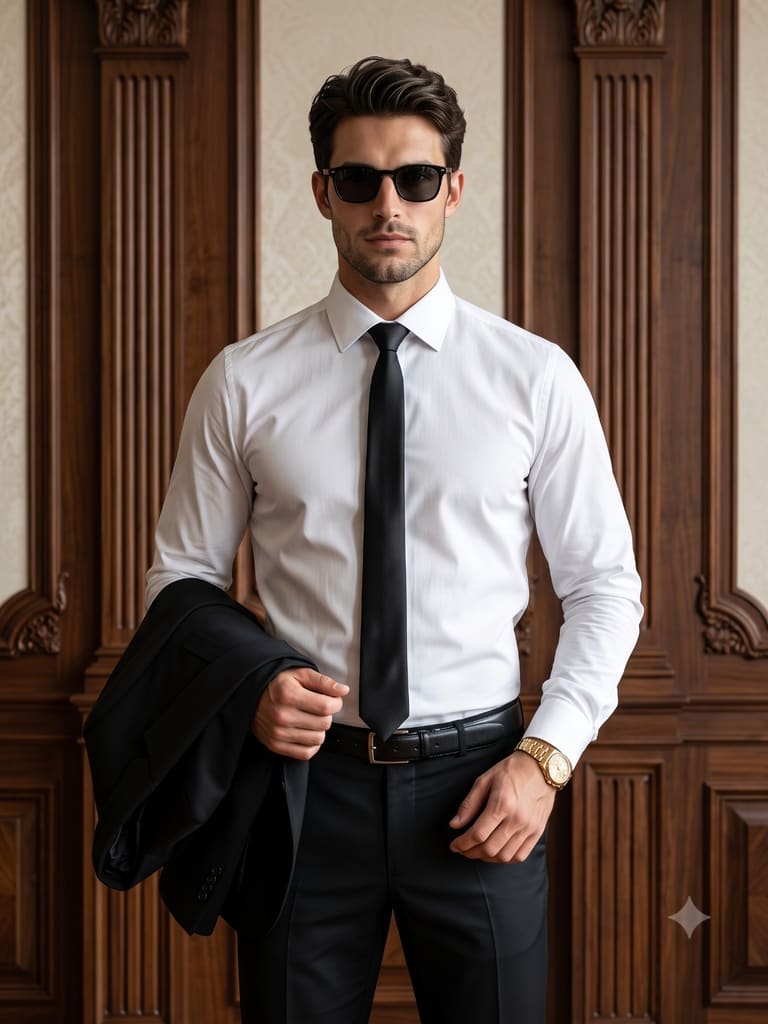 Man in White Shirt and Tie
