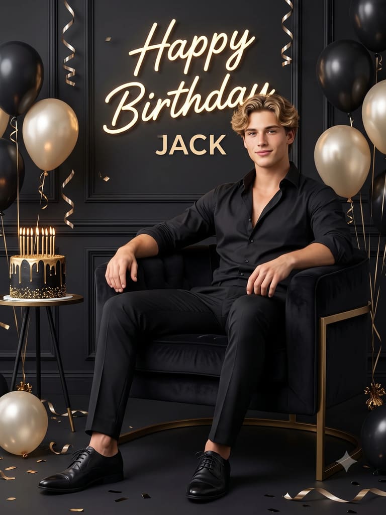 Dark Aesthetic Birthday Portrait (Variation 1)