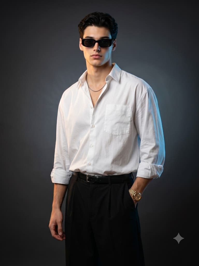 Split-Lit Studio Portrait