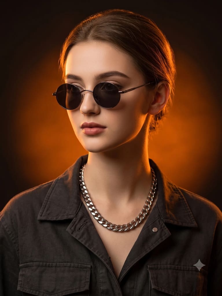 Backlit Glowing Aura Stylish Profile Portrait (Variation 7)