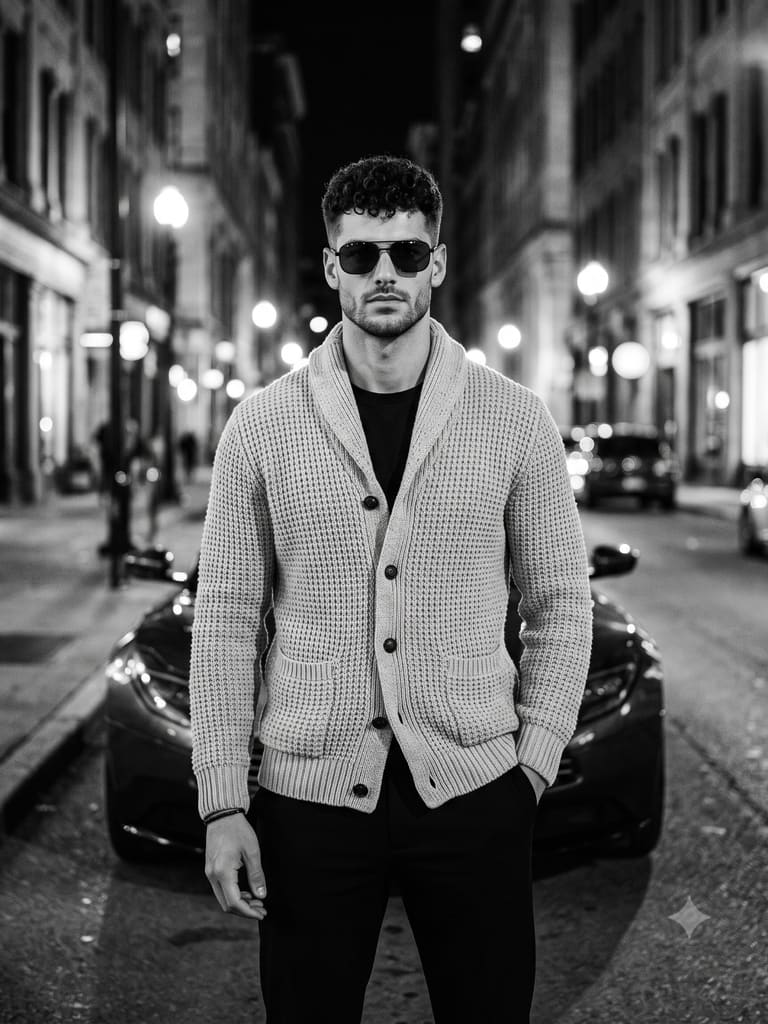 Nighttime City Portrait with Car Portrait (Variation 1)