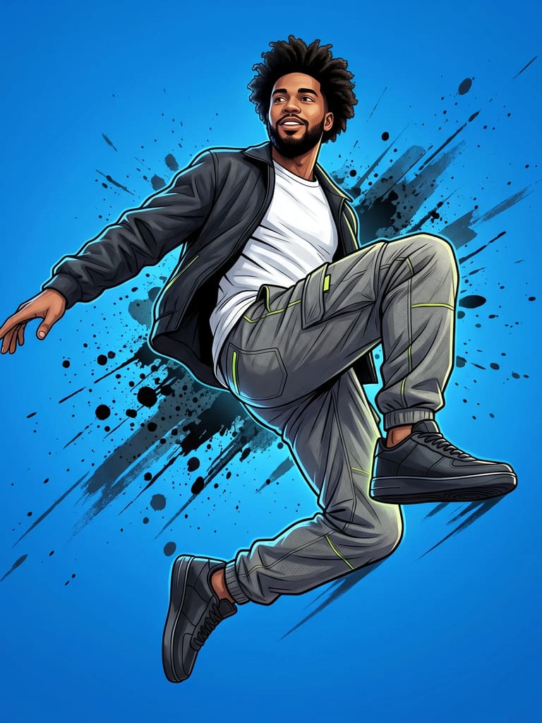 Mid-air Velocity Abstract Splash Art (Variation 2)