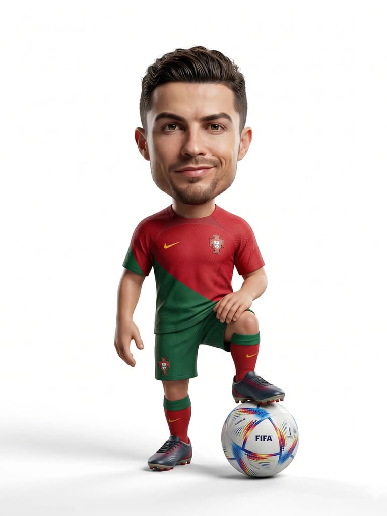 3d Football Player Caricature Portrait (Variation 6)