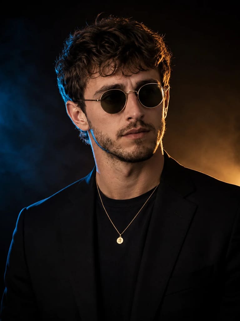Cinematic Dual-Tone Lighting Portrait
