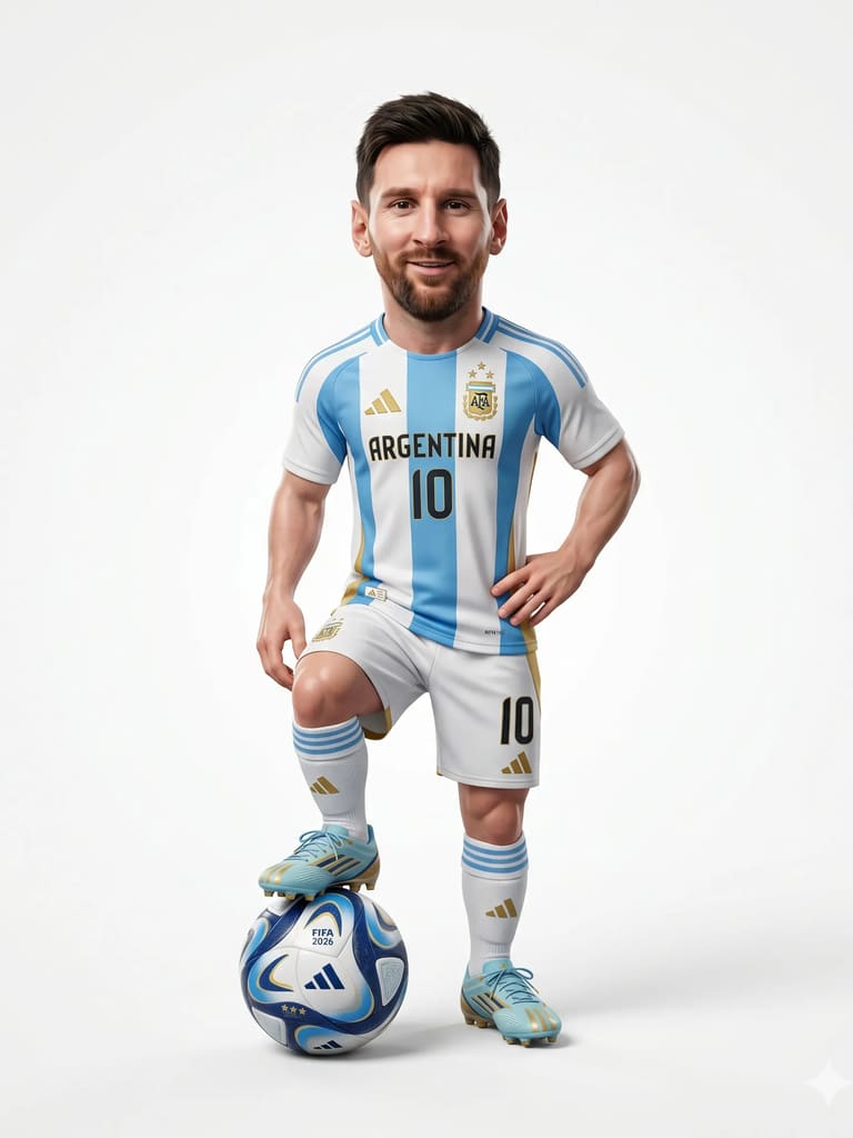 3d Football Player Caricature Portrait (Variation 3)