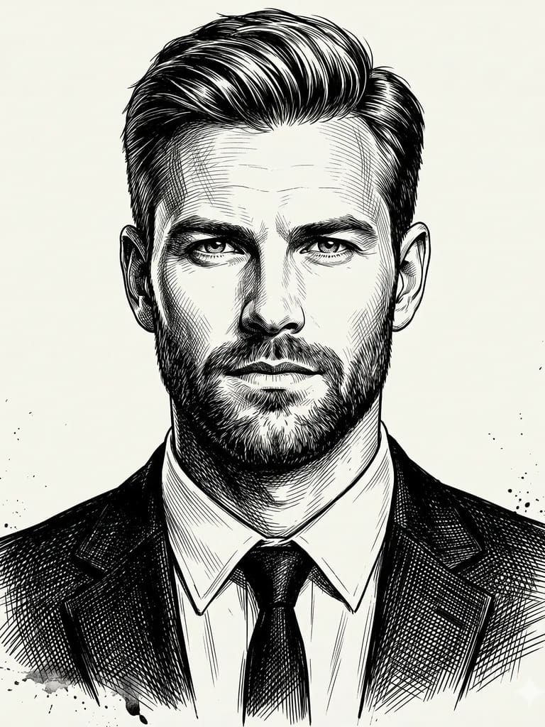 Man in Suit Sketch Prompt
