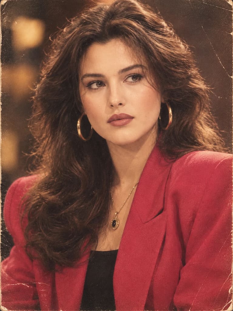 80s Women's Red Blazer Portrait