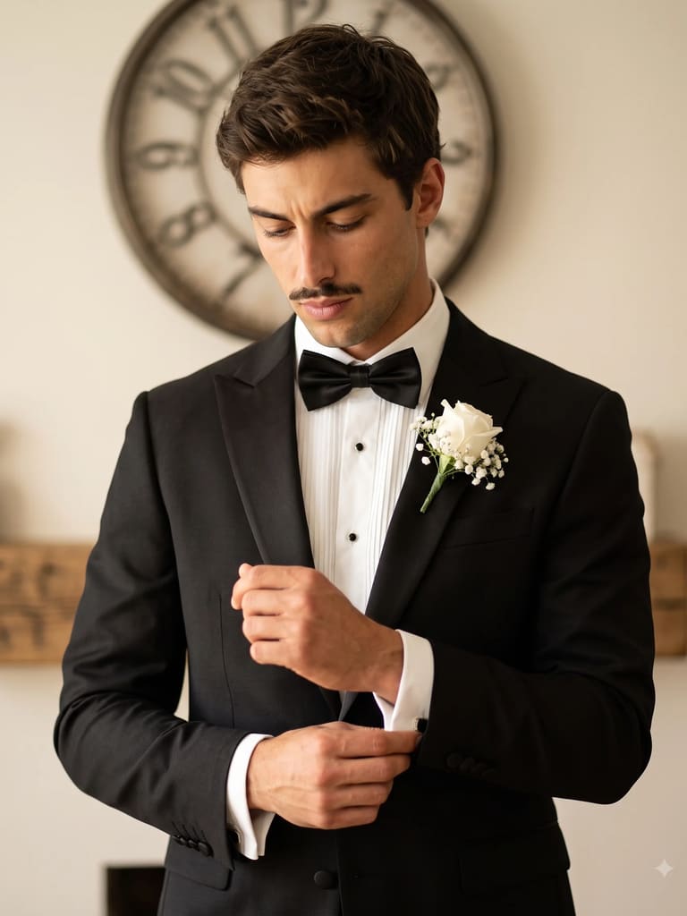 Groom Tuxedo Boutonniere Portrait (Variation 3)