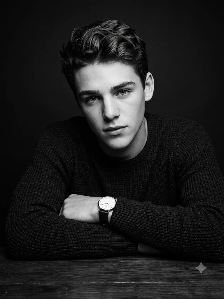 Black and White Classic Male Portrait (Variation 4)