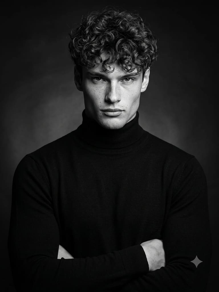 Classic B&w Portrait of Man with Crossed Arms Portrait (Variation 2)