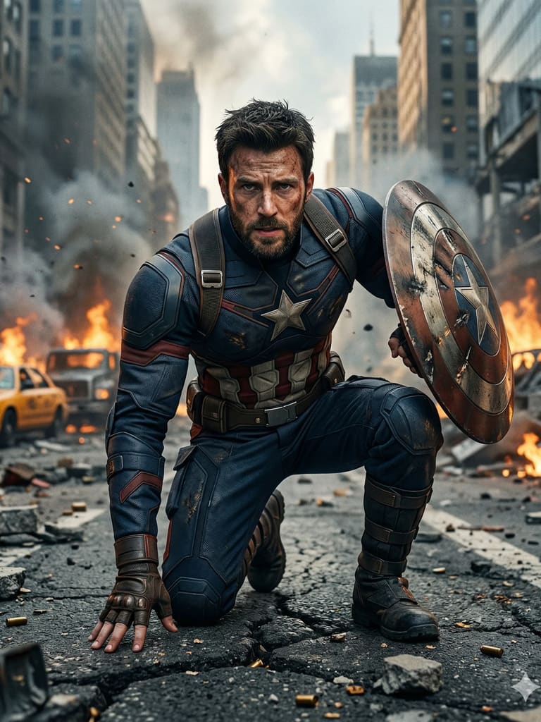 The First Avenger Action Portrait (Variation 2)