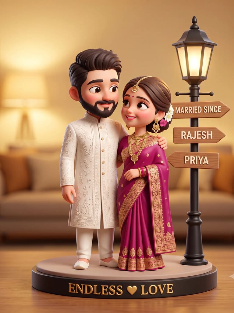 3d Couple Miniature 3d Illustration (Variation 4)