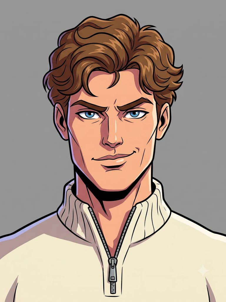 2d Comic Style Boy Avatar | Male Portrait (Variation 8)