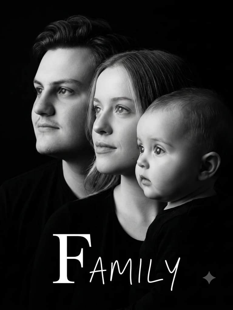 Monochrome Family Profile Portrait