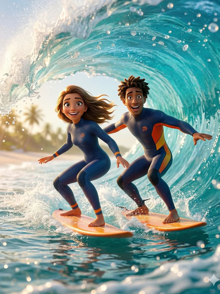 Tropical Wave Riders 3d Animation (Variation 2)