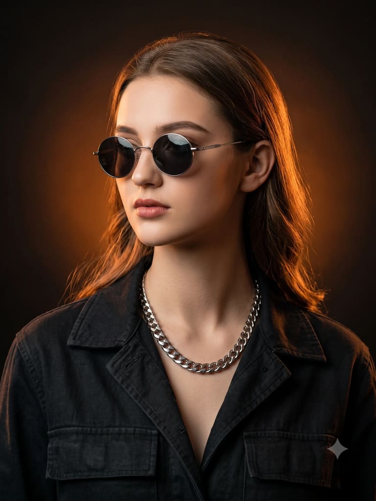 Backlit Glowing Aura Stylish Profile Portrait (Variation 6)