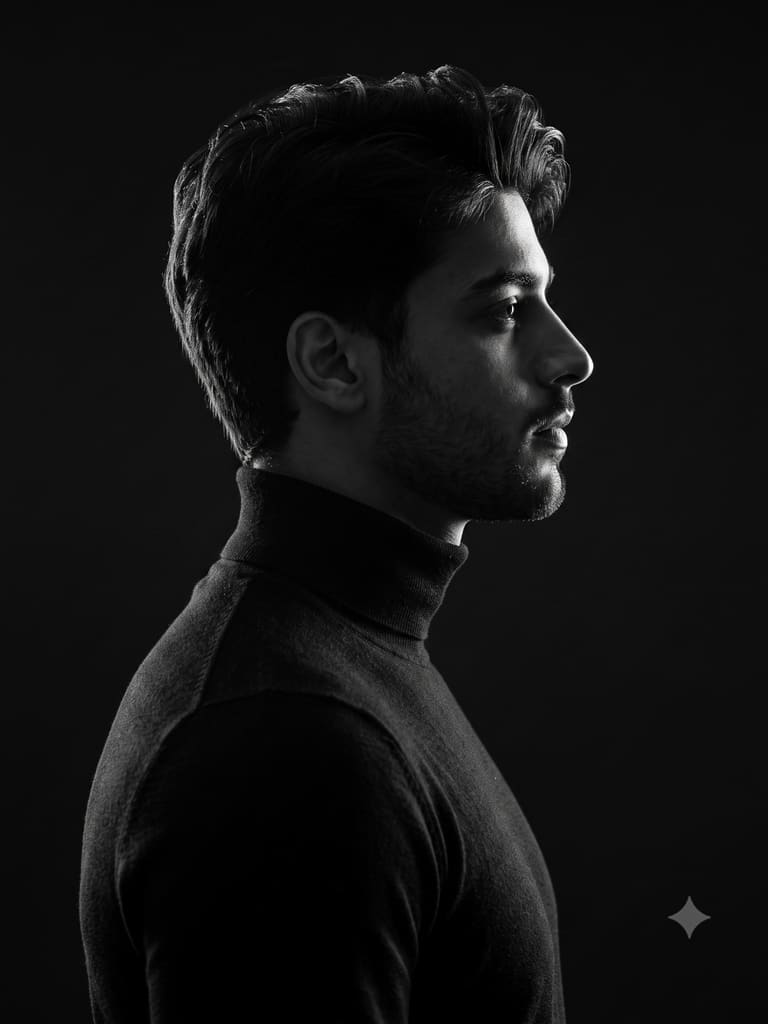 Emerging from the Dark Portrait (Variation 3)
