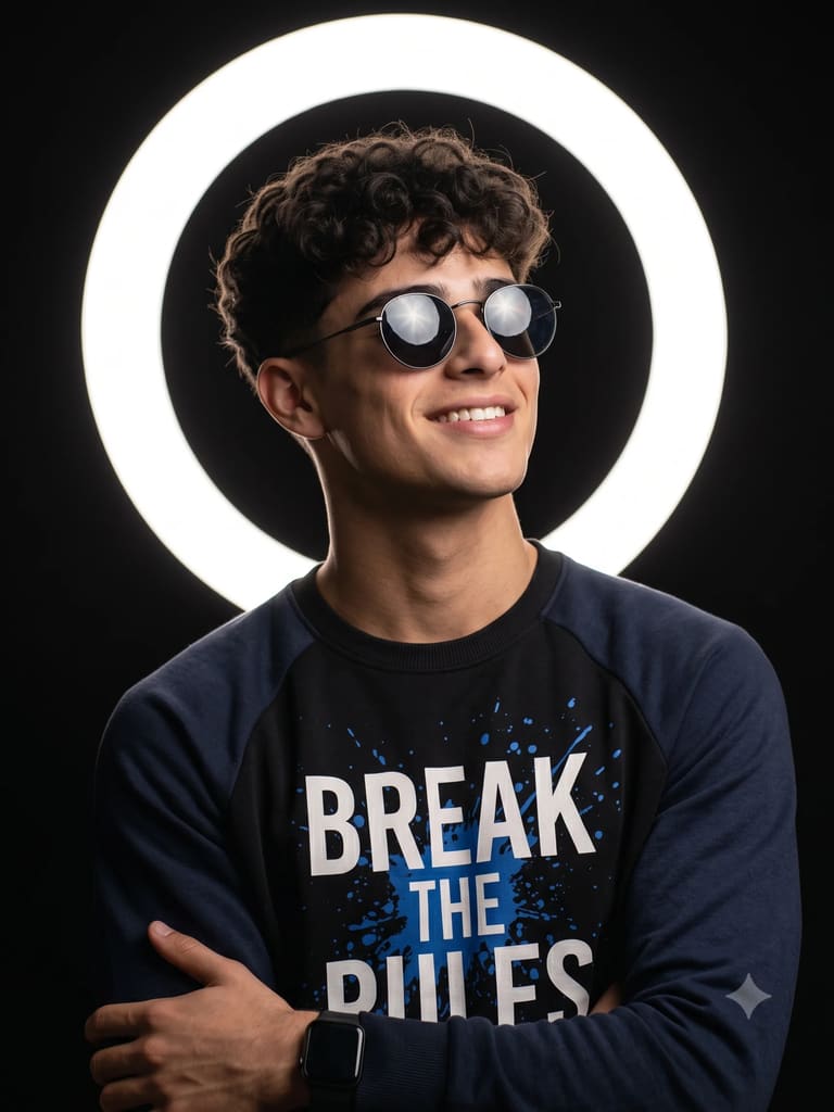 Neon Ring Light Profile Picture Portrait (Variation 3)