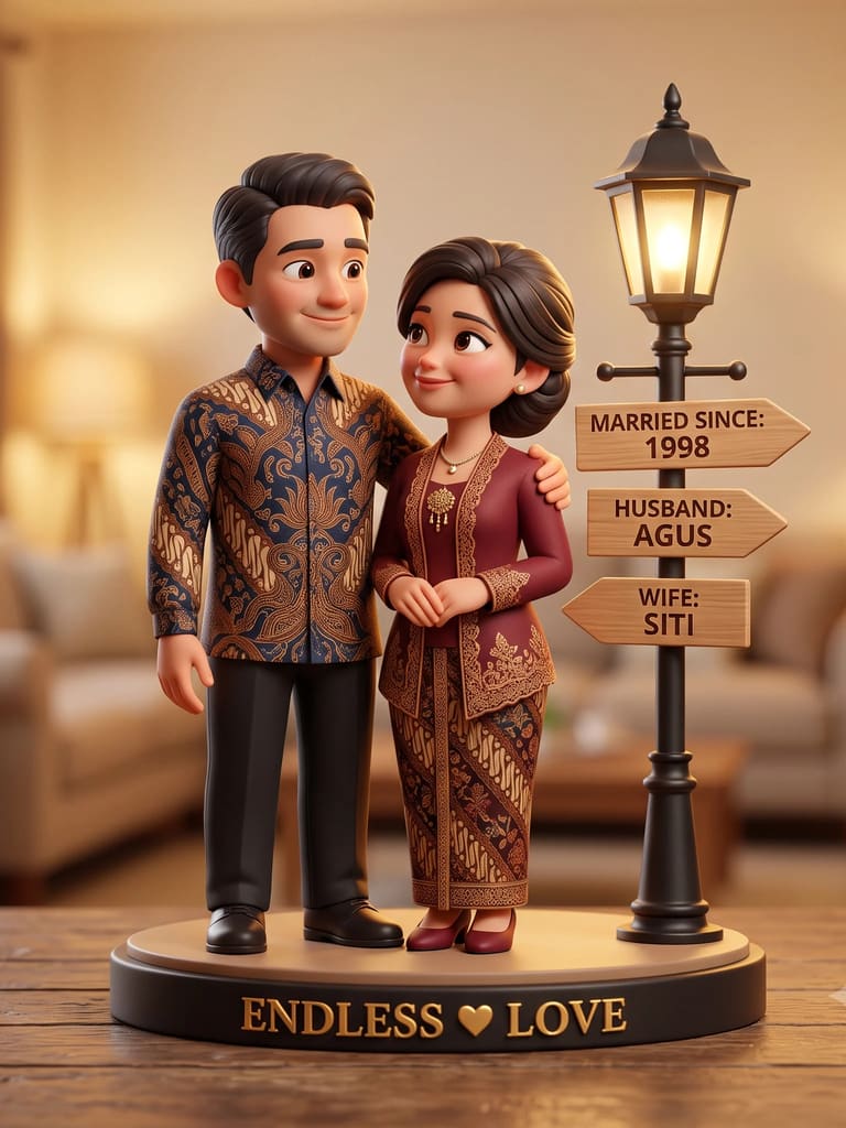 3d Couple Miniature 3d Illustration (Variation 8)