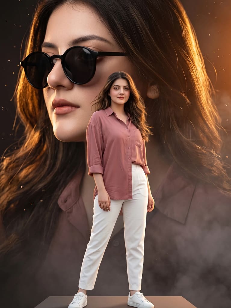 Girl Double Exposure Movie Poster (Variation 4)