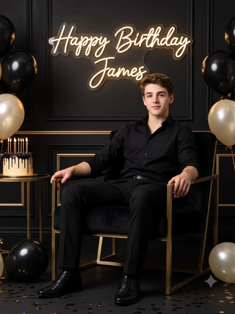 Dark Aesthetic Birthday Portrait (Variation 2)