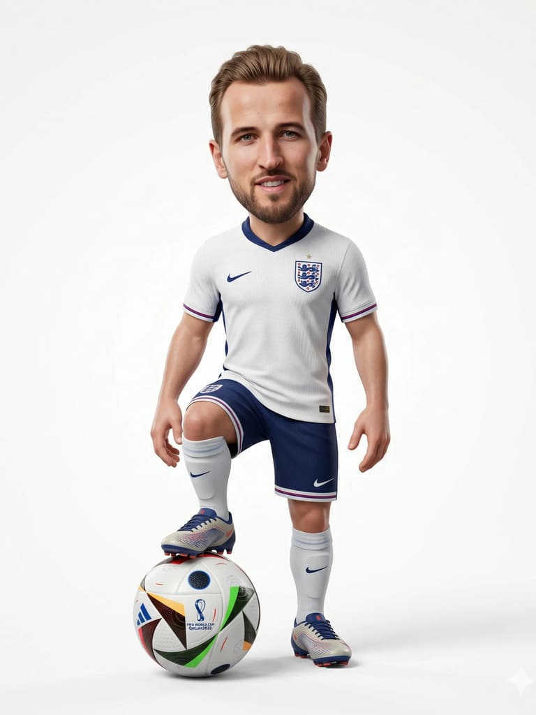 3d Football Player Caricature Portrait (Variation 7)