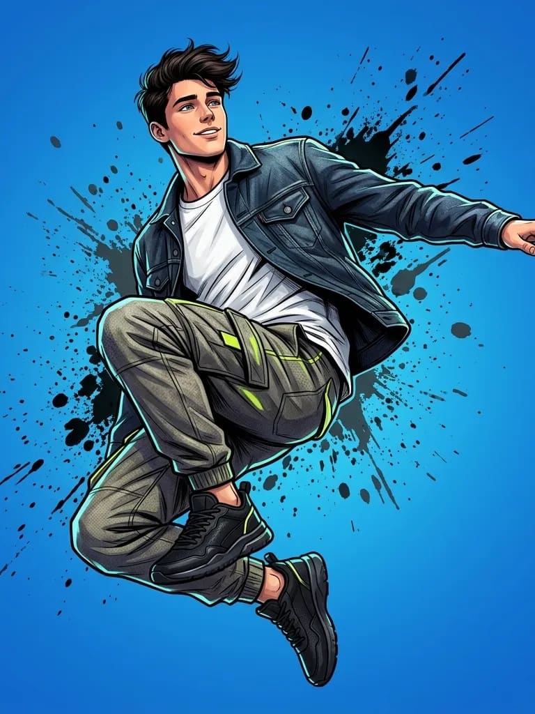 Mid-air Velocity Abstract Splash Art (Variation 4)