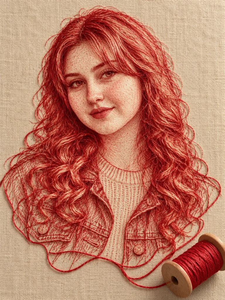 Red Thread Art Boy Girl AI Prompt