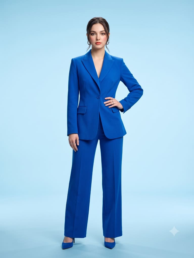 Royal Blue Suit Fashion Studio Portrait (Variation 1)