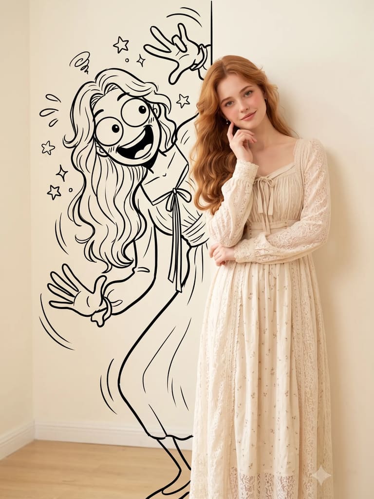 Trending Real Photo Doodle Shadow Art Portrait (Variation 12)