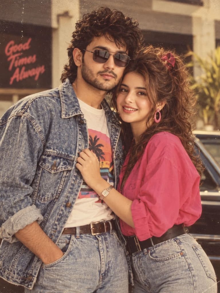 80s Vintage Couple Portrait (Variation 2)