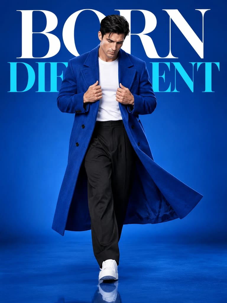 Born Different Typography Men Fashion Campaign AI Prompt