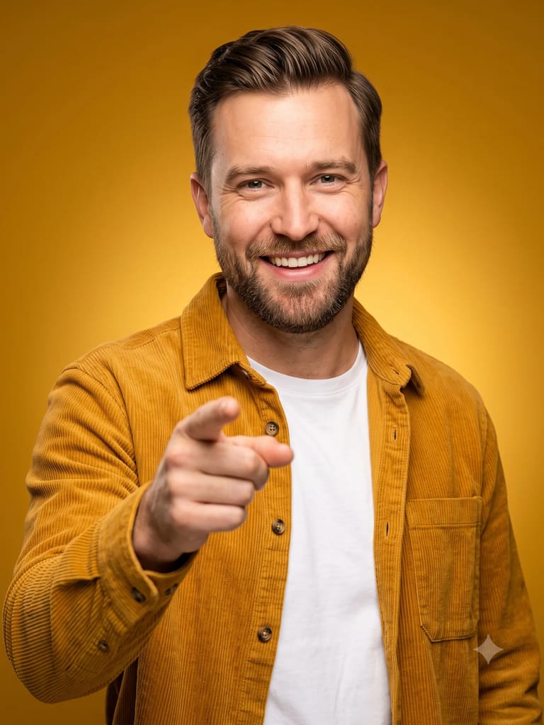 Premium Yellow Background Studio Portrait AI Image Prompt Result