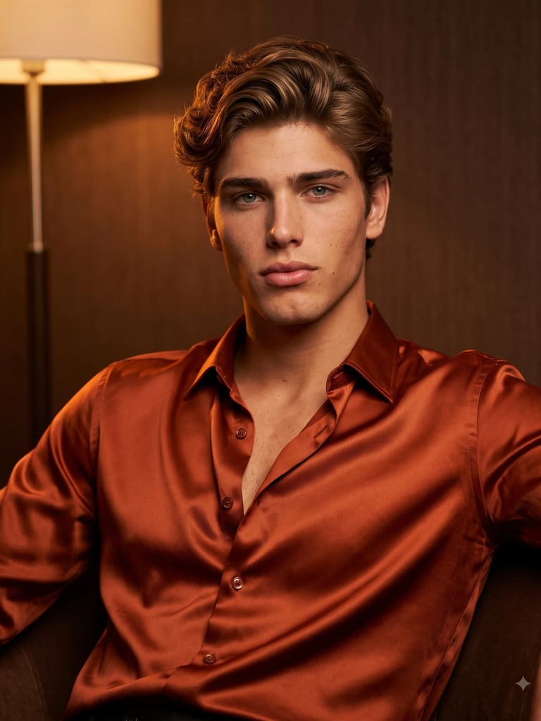 Warm Lit Portrait of Elegant Man Portrait (Variation 5)
